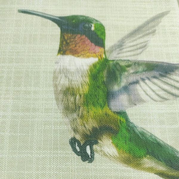 Тканина для штор, мішковина з зеленими птахами, HAPPY HOME Bali-02