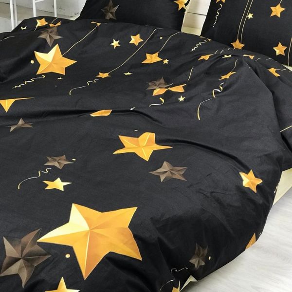 Детский комплект постельного белья, CT Премиум сатин. Gold Stars