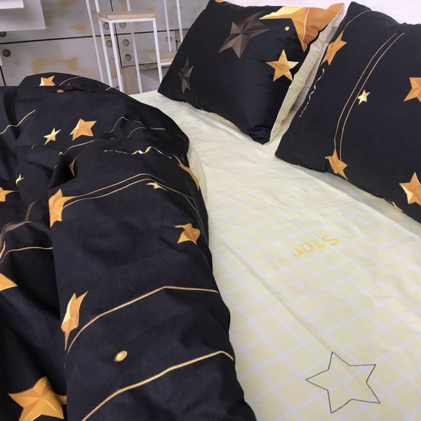 Семейный комплект постельного белья, CT Премиум сатин. Gold Stars