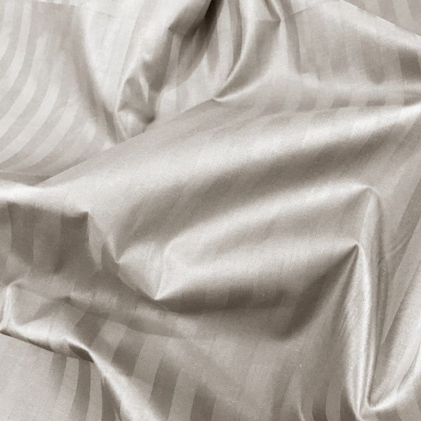 Семейный комплект постельного белья CT Stripe Satin KR (Страйп Сатин) серый