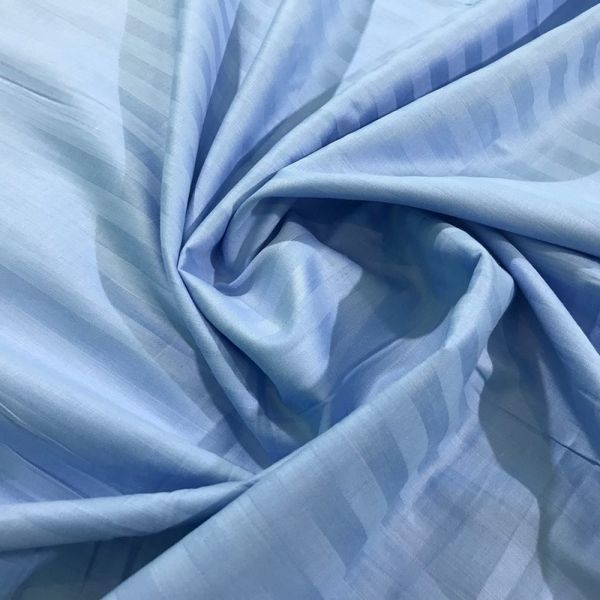 Сімейний комплект постільної білизни CT Stripe Satin KR (Страйп Сатин) блакитний
