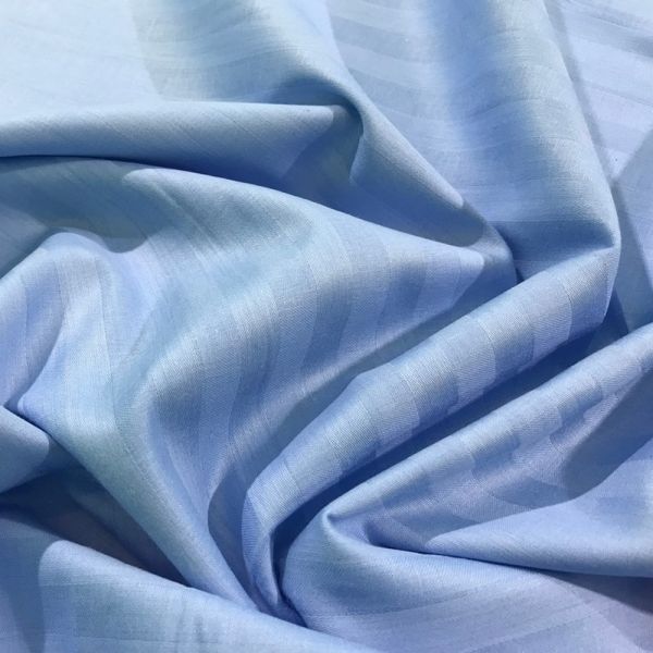 Євро комплект постільної білизни CT Stripe Satin KR (Страйп Сатин) блакитний