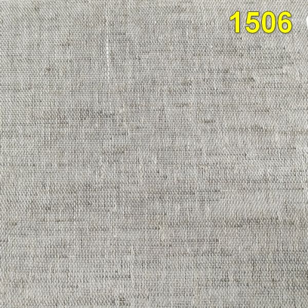 Тканина для тюля з льоном бежево-сіра MRTX-Verona-1506