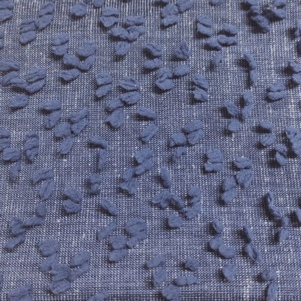 Букльована синя тканина для штор Mirteks Kemer-112