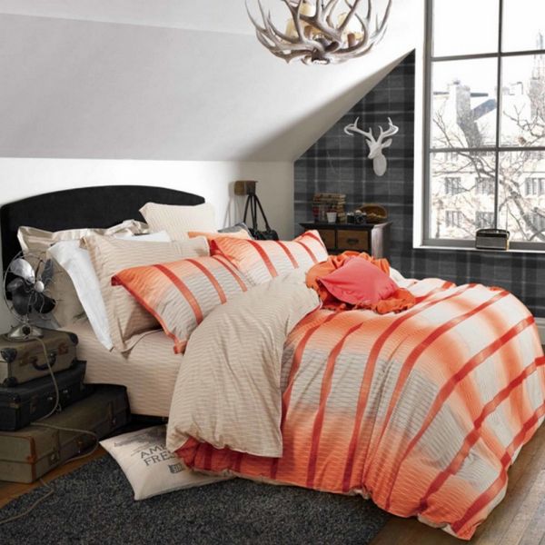 Семейный комплект постельного белья, CT Люкс-сатин. Orange Stripe