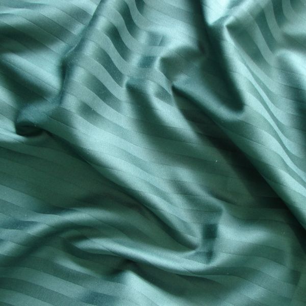 Полуторний комплект постільної білизни CT Stripe Satin PK (Страйп Сатин) зелений