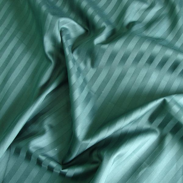 Полуторний комплект постільної білизни CT Stripe Satin PK (Страйп Сатин) зелений