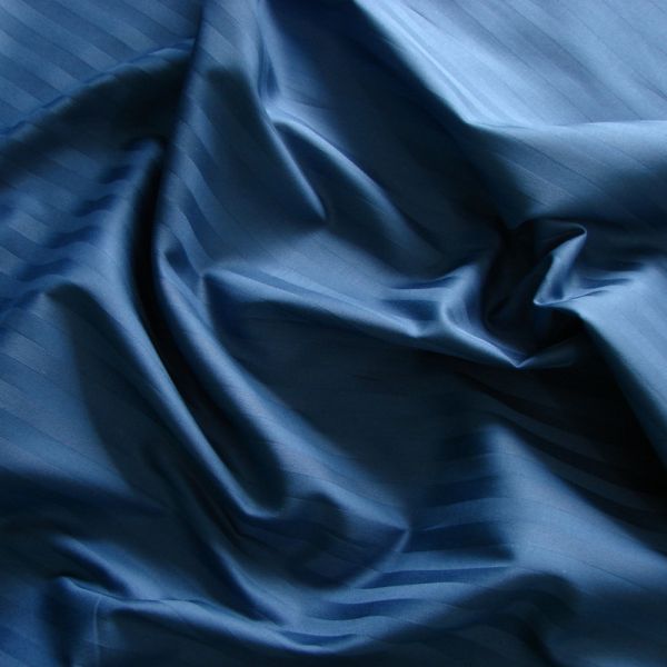 Полуторный комплект постельного белья CT Stripe Satin PK (Страйп Сатин) тёмно синий