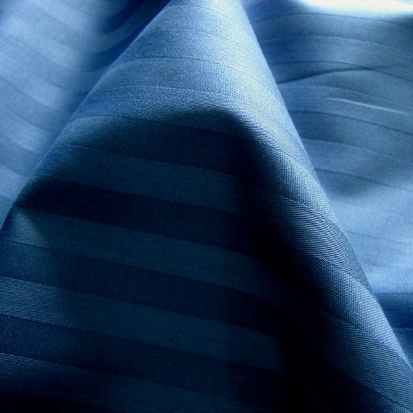 Полуторний комплект постільної білизни CT Stripe Satin PK (Страйп Сатин) темно синій
