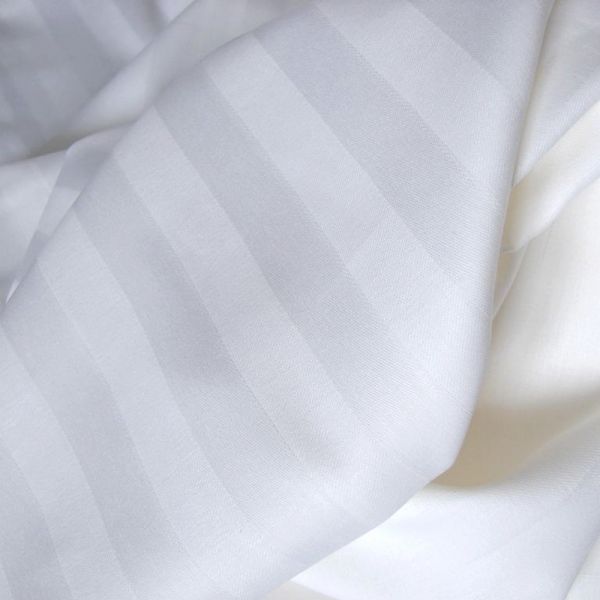 Двойной комплект постельного белья CT-Stripe PK (Страйп Сатин) белый