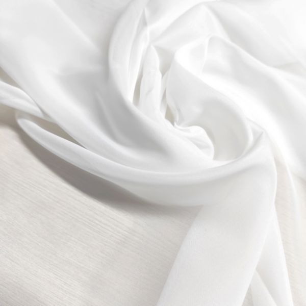 Шёлковый вуаль белый, ткань для тюля PNL-30012-01