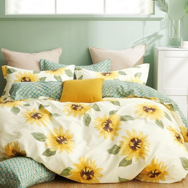Двойной комплект постельного белья, CT Премиум сатин. Sunflowers