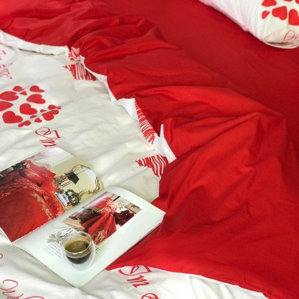 Семейный комплект постельного белья, CT Ранфорс с принтом. Red Petals