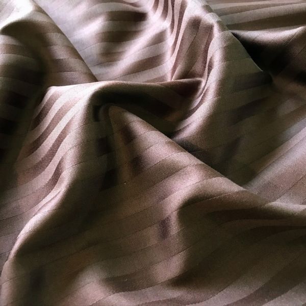 Семейный комплект постельного белья CT Stripe Satin TR (Страйп Сатин) шоколадный