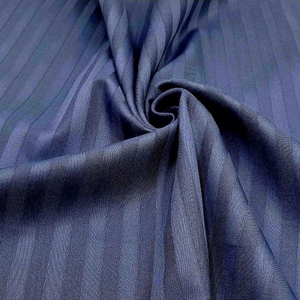 Полуторний комплект постільної білизни CT Stripe Satin TR (Страйп Сатин) темно синій