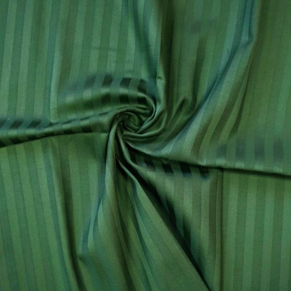 Семейный комплект постельного белья CT Stripe Satin TR (Страйп Сатин) тёмно зелёный