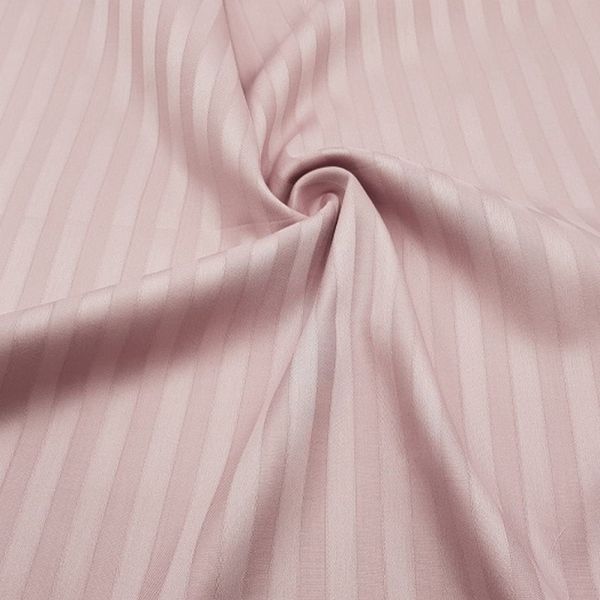 Полуторний комплект постільної білизни CT Stripe Satin TR (Страйп Сатин) попелясто рожевый