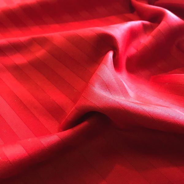 Семейный комплект постельного белья CT Stripe Satin TR (Страйп Сатин) красно-алый