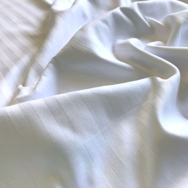 Полуторный комплект постельного белья CT Stripe Satin TR (Страйп Сатин) белый