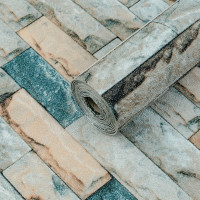 Обои самоклеющиеся бирюзовый екатеринославский кирпич 2800*500*2мм (D) SW-00001943