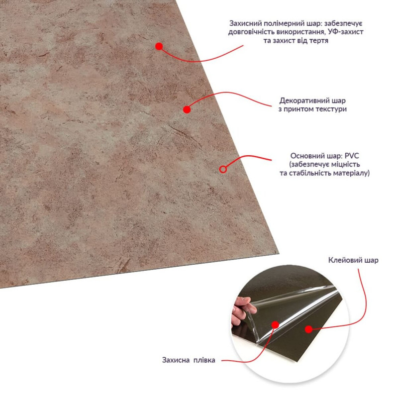 Самоклеящаяся LVT плитка 457*457*1.5mm (D) SW-00002457