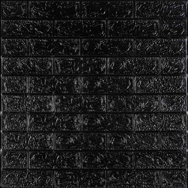 3D панель самоклеющаяся 700x770x5мм кирпич Черный (019-5) SW-00000151