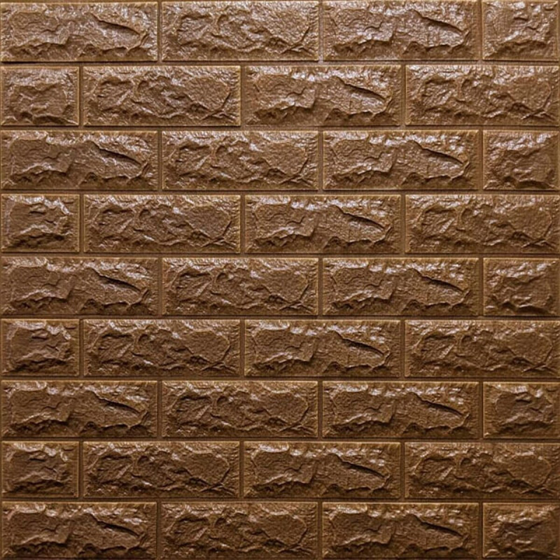 3D панель самоклеющаяся 700x770x7мм кирпич Коричневый (020-7) SW-00000053
